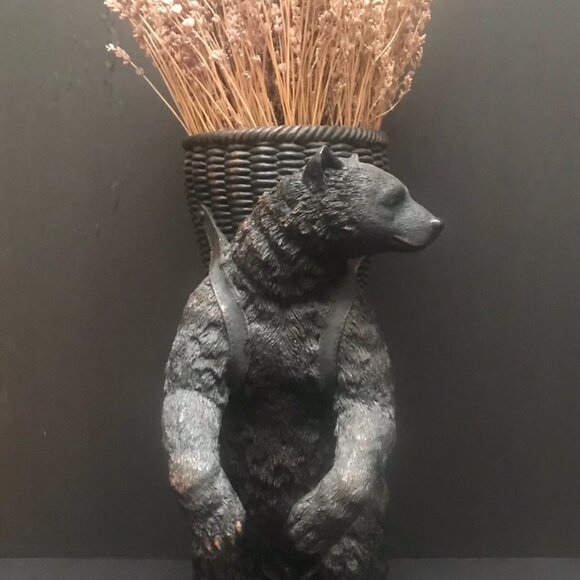 Black Forest Bear Holding Basket - Picture 1 of 8
